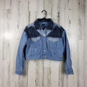 Wild fable color block jean jacket women's size small